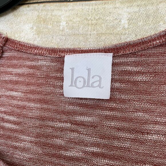 Lola Women's Red Oversized Space Dye Casual Knit Top - Size Small - Scoop Neck - Picture 3 of 5